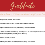 Slide with the title "Gratitude" at the top